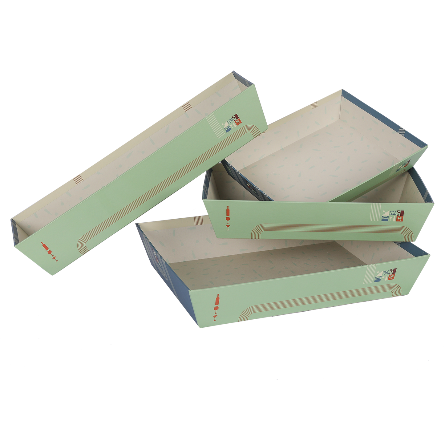 Corbeille Bilbao carton rigide rectangle 43x12x8cm
