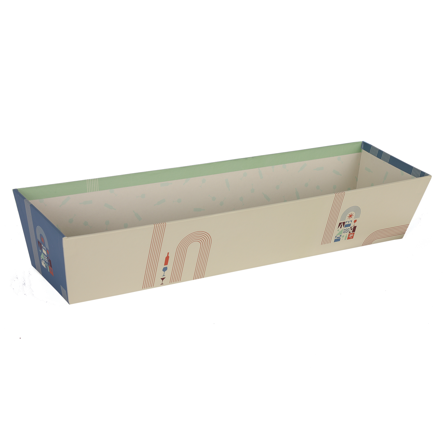 Corbeille Bilbao carton rigide rectangle 43x12x8cm