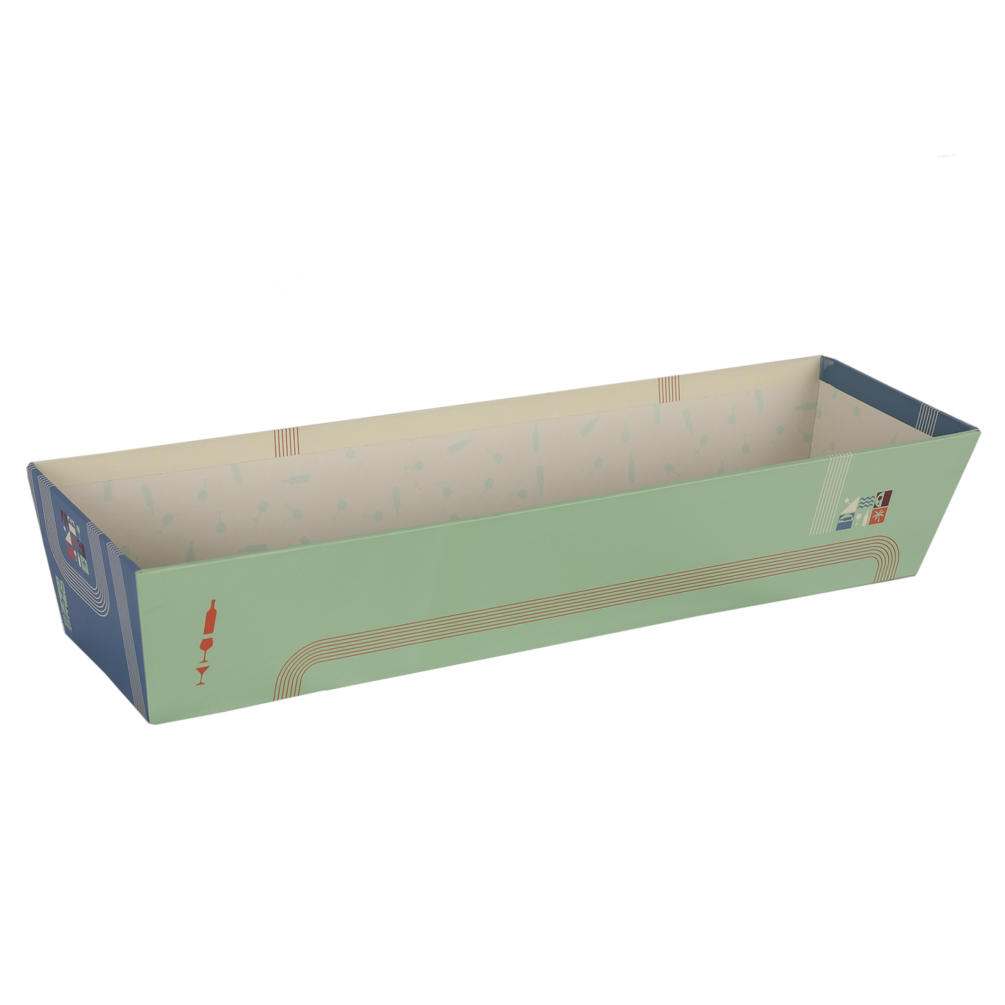 Corbeille Bilbao carton rigide rectangle 43x12x8cm