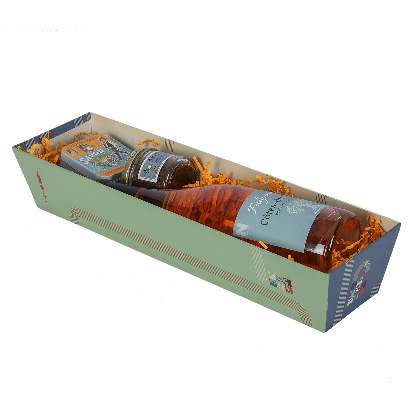 Corbeille Bilbao carton rigide rectangle 43x12x8cm