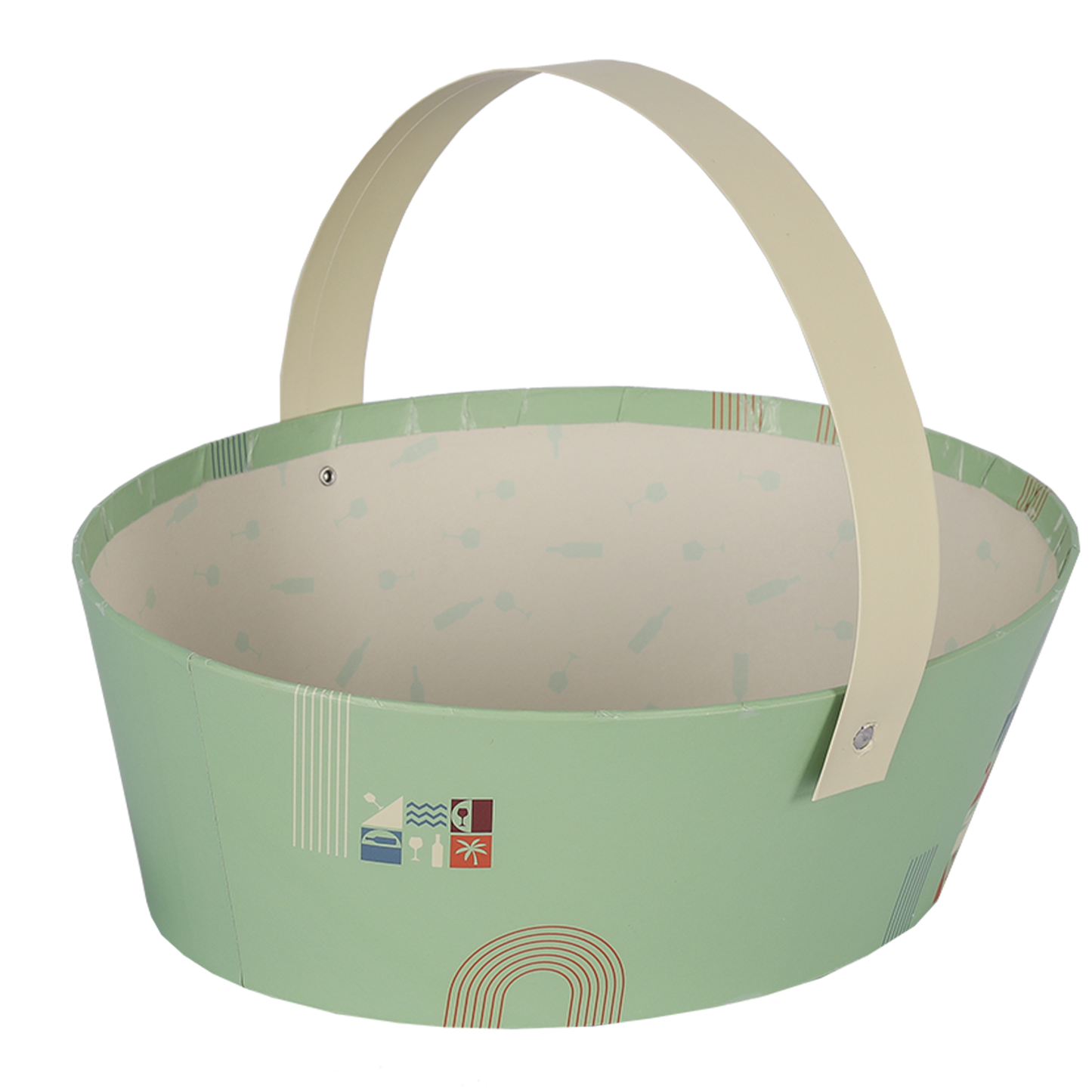 Panier Bilbao carton rigide ovale 25×19×8cm,