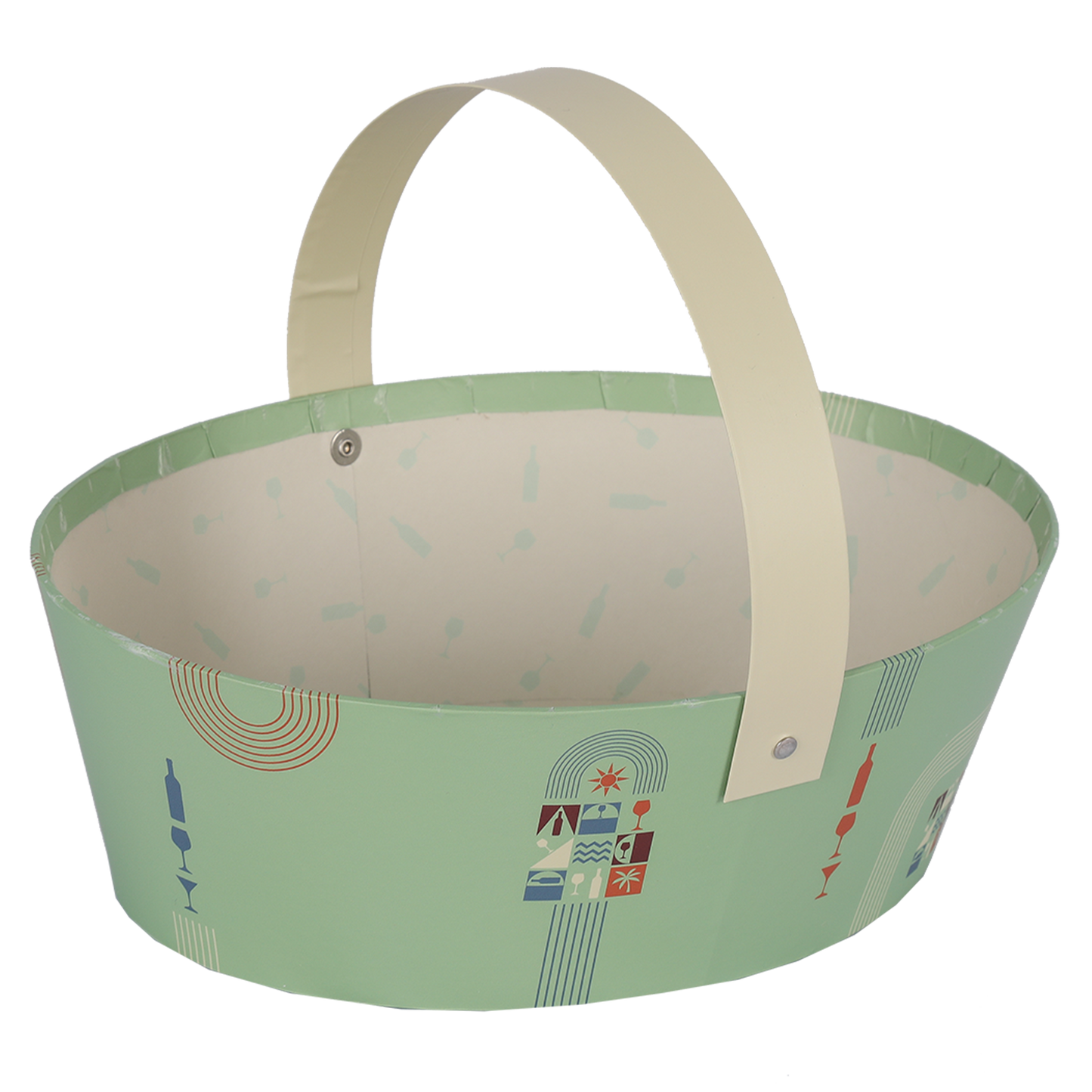 Panier Bilbao carton rigide ovale 25×19×8cm,