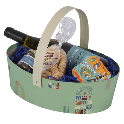 Panier Bilbao carton rigide ovale 25×19×8cm,