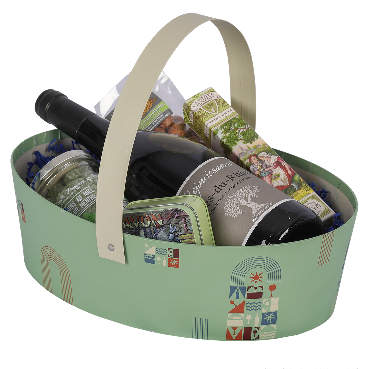 Panier Bilbao carton rigide ovale 25×19×8cm,