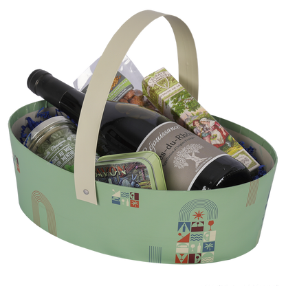 Panier Bilbao carton rigide ovale 25×19×8cm,