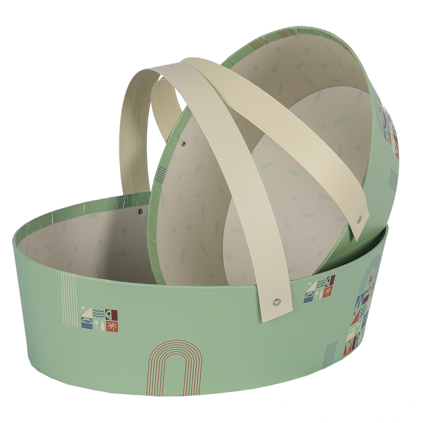 Panier Bilbao carton rigide ovale 31×22×9 cm,