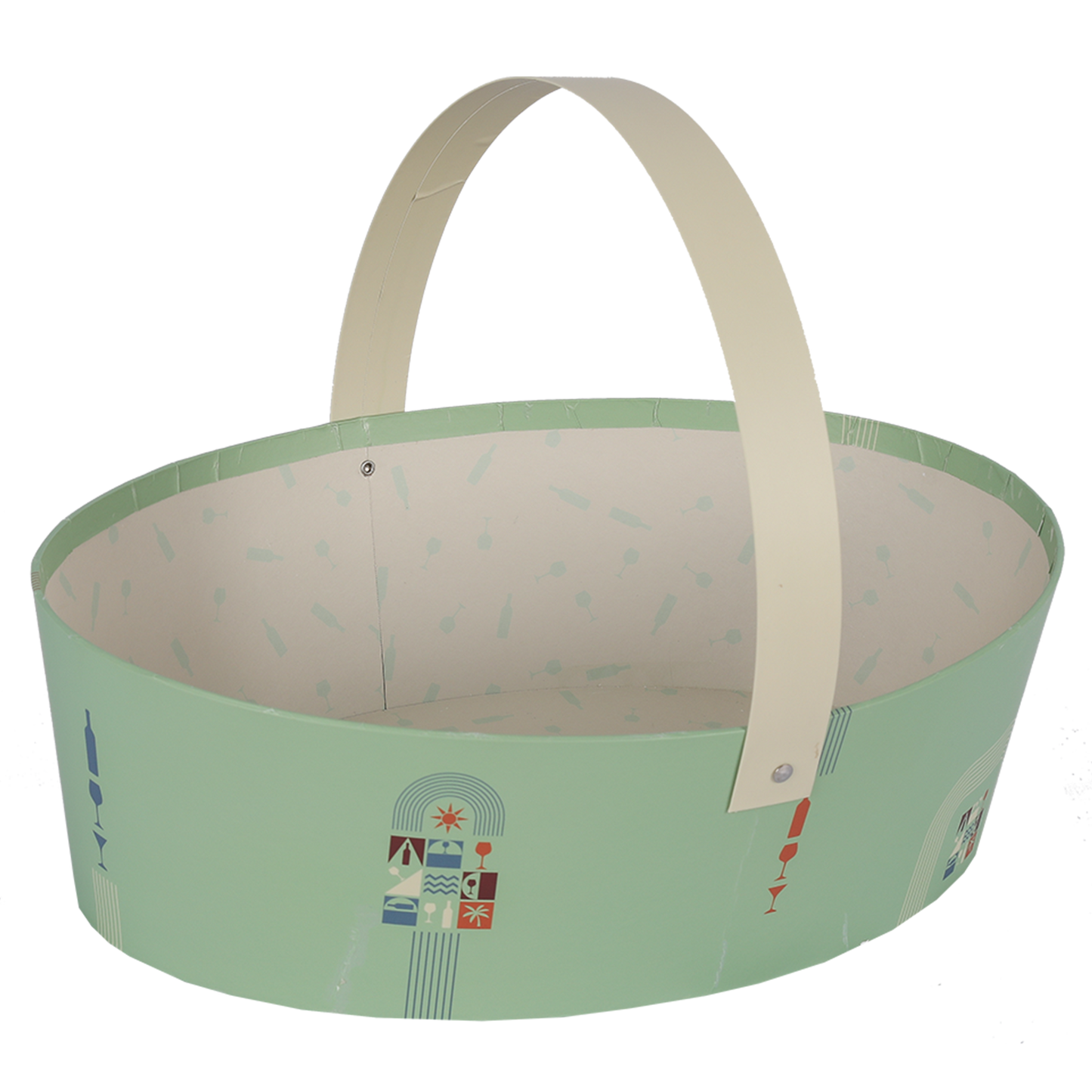 Panier Bilbao carton rigide ovale 31×22×9 cm,