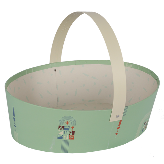 Panier Bilbao carton rigide ovale 31×22×9 cm,