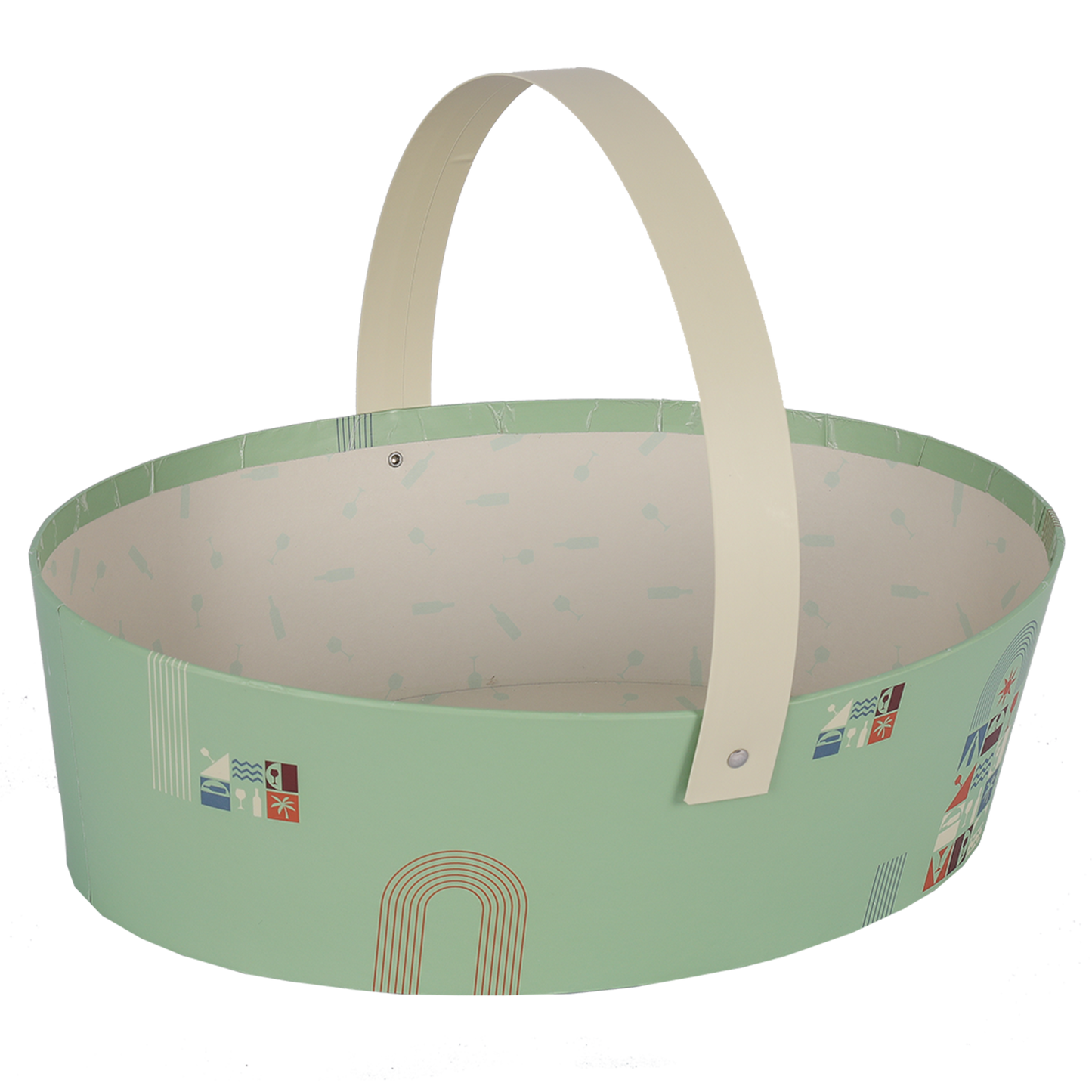 Panier Bilbao carton rigide ovale 31×22×9 cm,