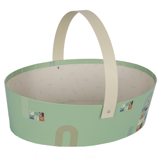 Panier Bilbao carton rigide ovale 31×22×9 cm,