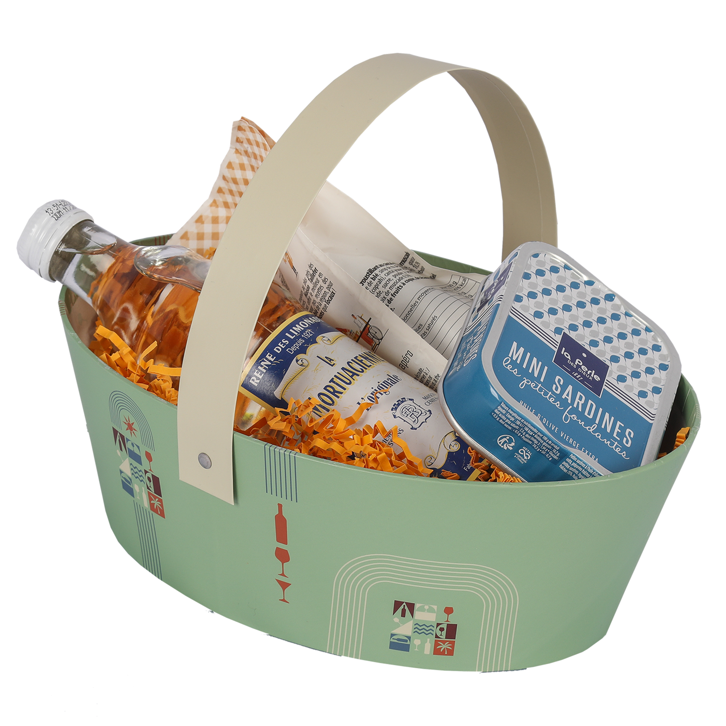 Panier Bilbao carton rigide ovale 31×22×9 cm,