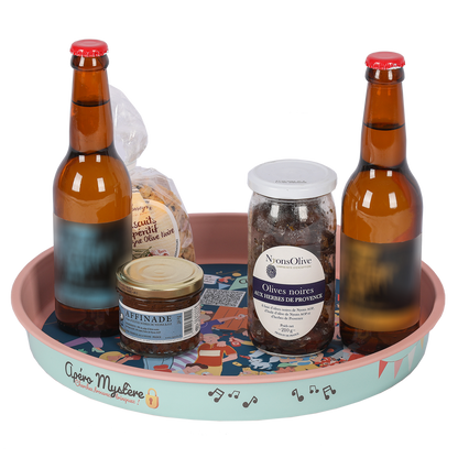 Plateau Viggo métal rond - Jeu Apero Mystere