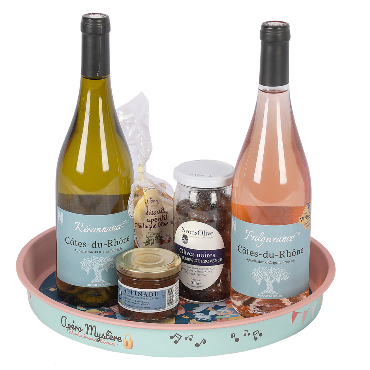 Plateau Viggo métal rond - Jeu Apero Mystere