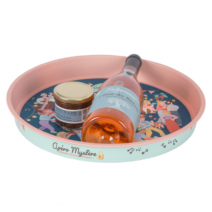 Plateau Viggo métal rond - Jeu Apero Mystere