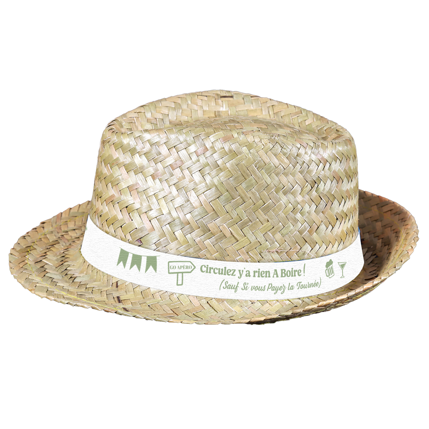 Ernest straw hat with headband - Move along....