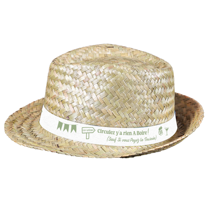 Ernest straw hat with headband - Move along....