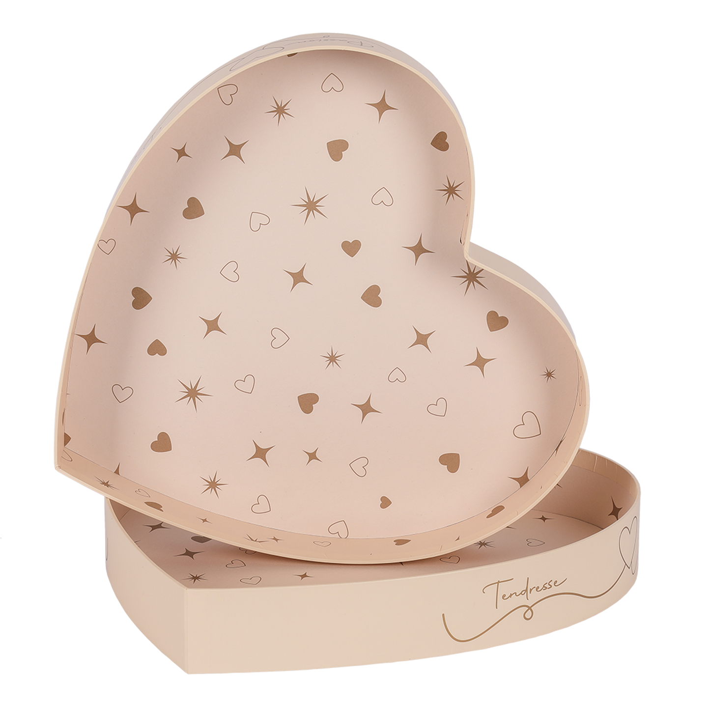 Corbeille Venise carton rigide Coeur 28x27x4cm + 29x28x4.3cm (Set de 2)