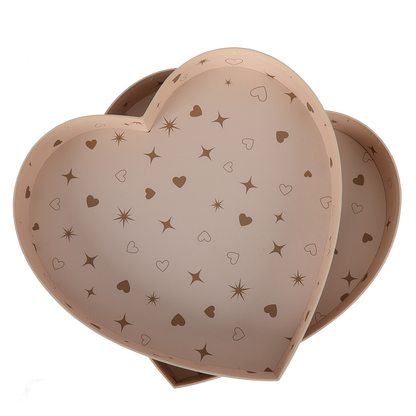 Corbeille Venise carton rigide Coeur 28x27x4cm + 29x28x4.3cm (Set de 2)
