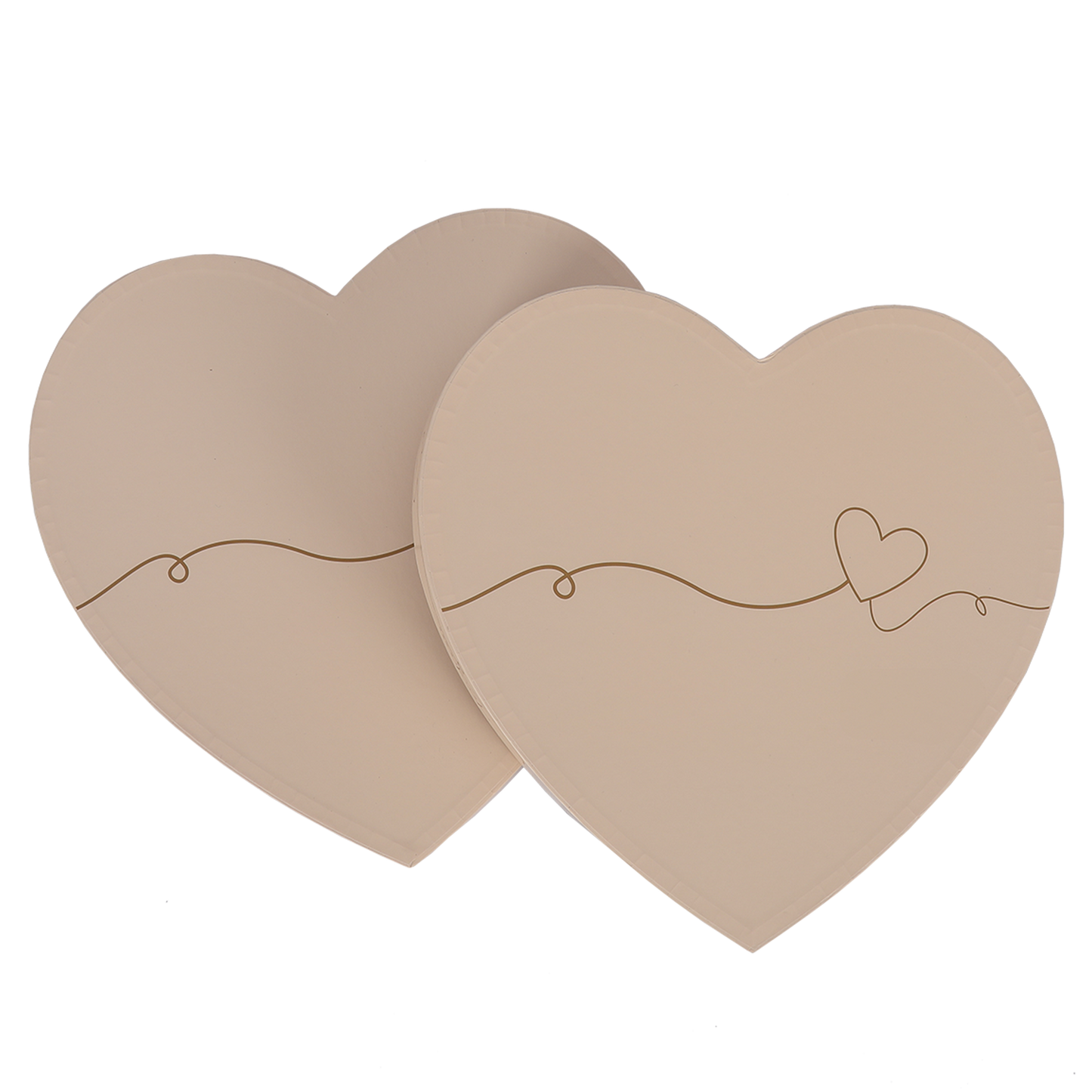 Corbeille Venise carton rigide Coeur 28x27x4cm + 29x28x4.3cm (Set de 2)