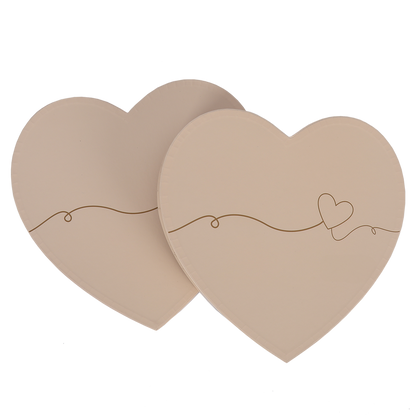 Corbeille Venise carton rigide Coeur 28x27x4cm + 29x28x4.3cm (Set de 2)