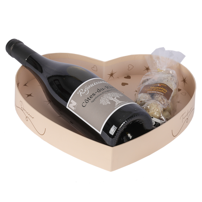 Corbeille Venise carton rigide Coeur 28x27x4cm + 29x28x4.3cm (Set de 2)