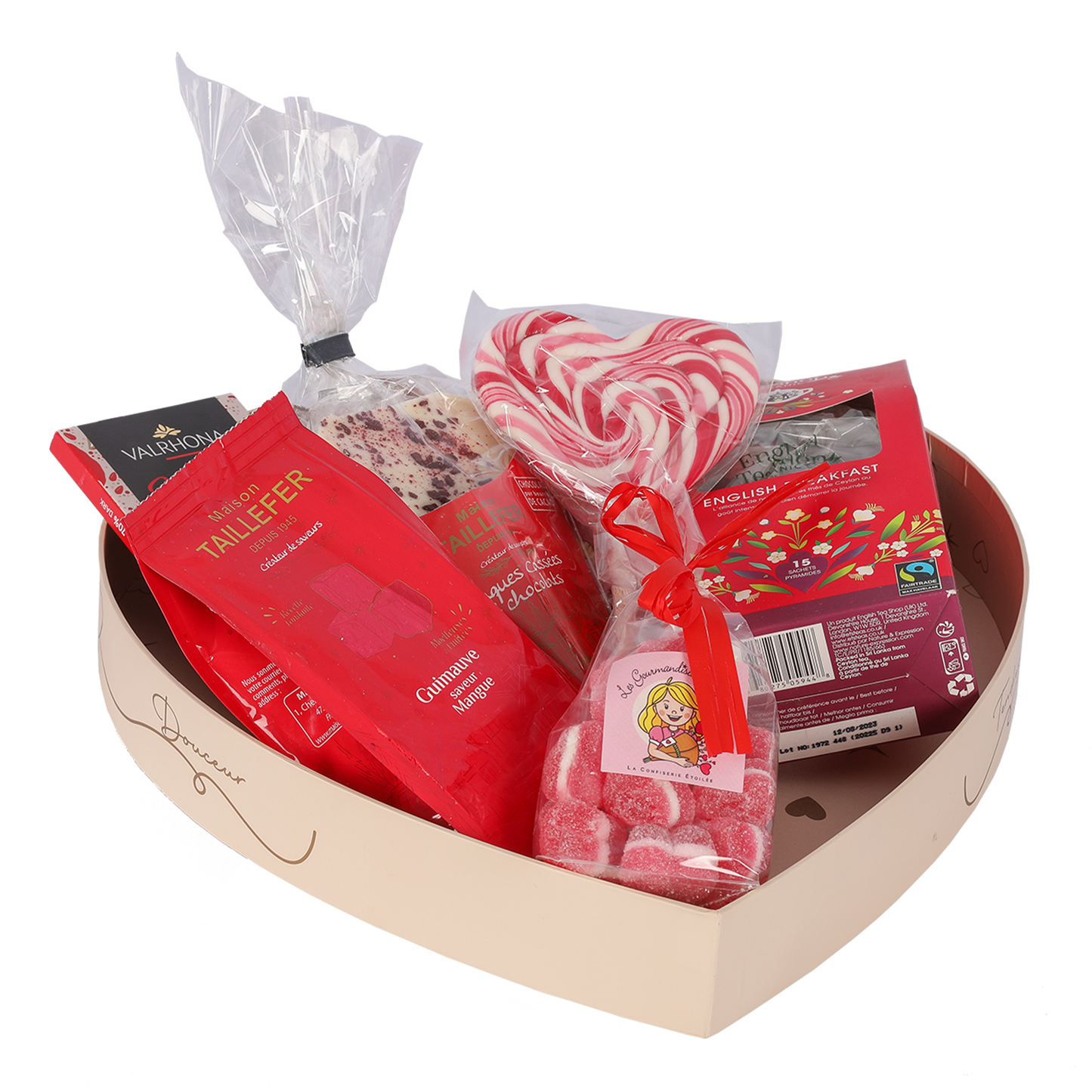 Corbeille Venise carton rigide Coeur 28x27x4cm + 29x28x4.3cm (Set de 2)