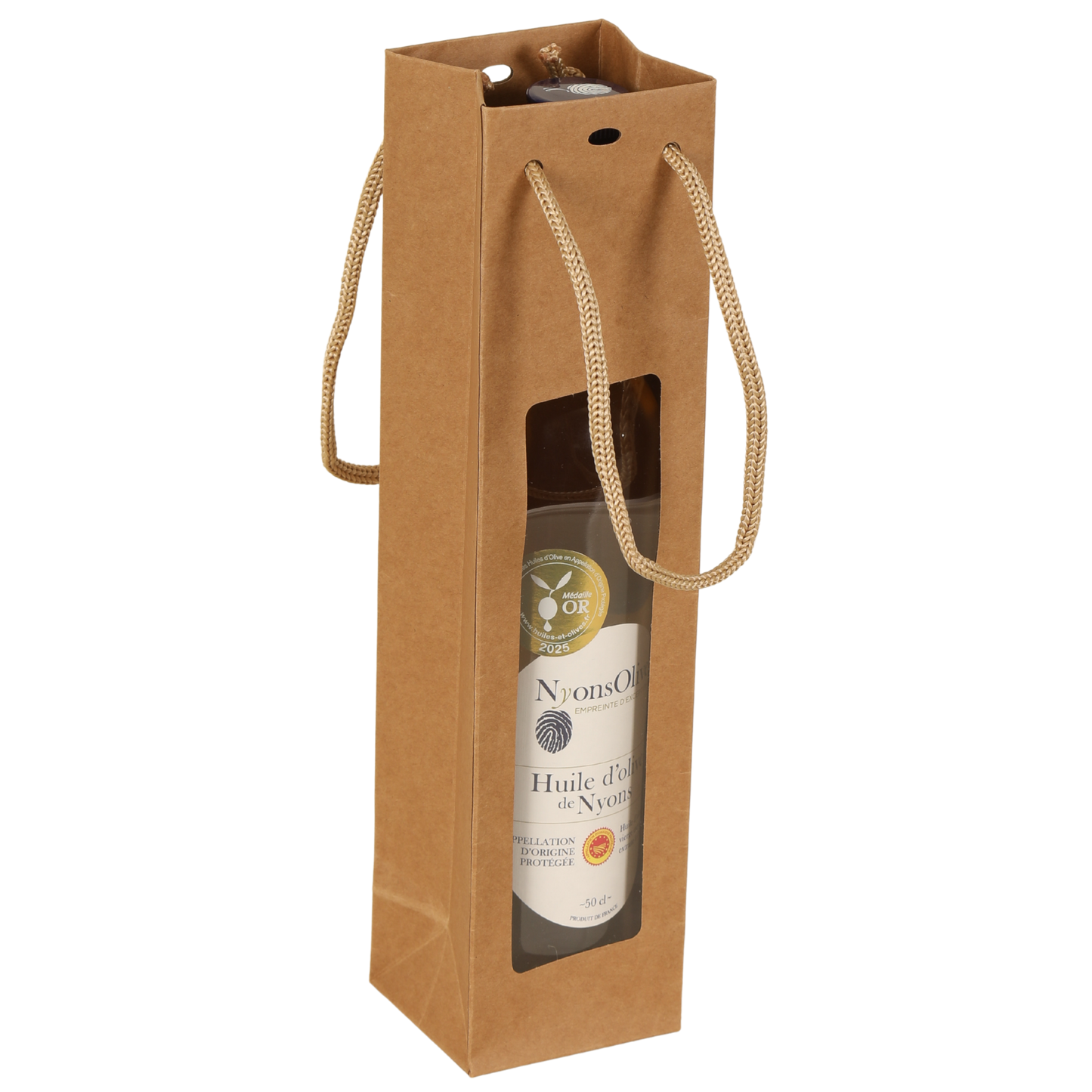 Sac Atlanta papier kraft 1/2 bouteille fenêtre PVC