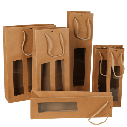 Sac Atlanta papier kraft spiritueux fenêtre PVC