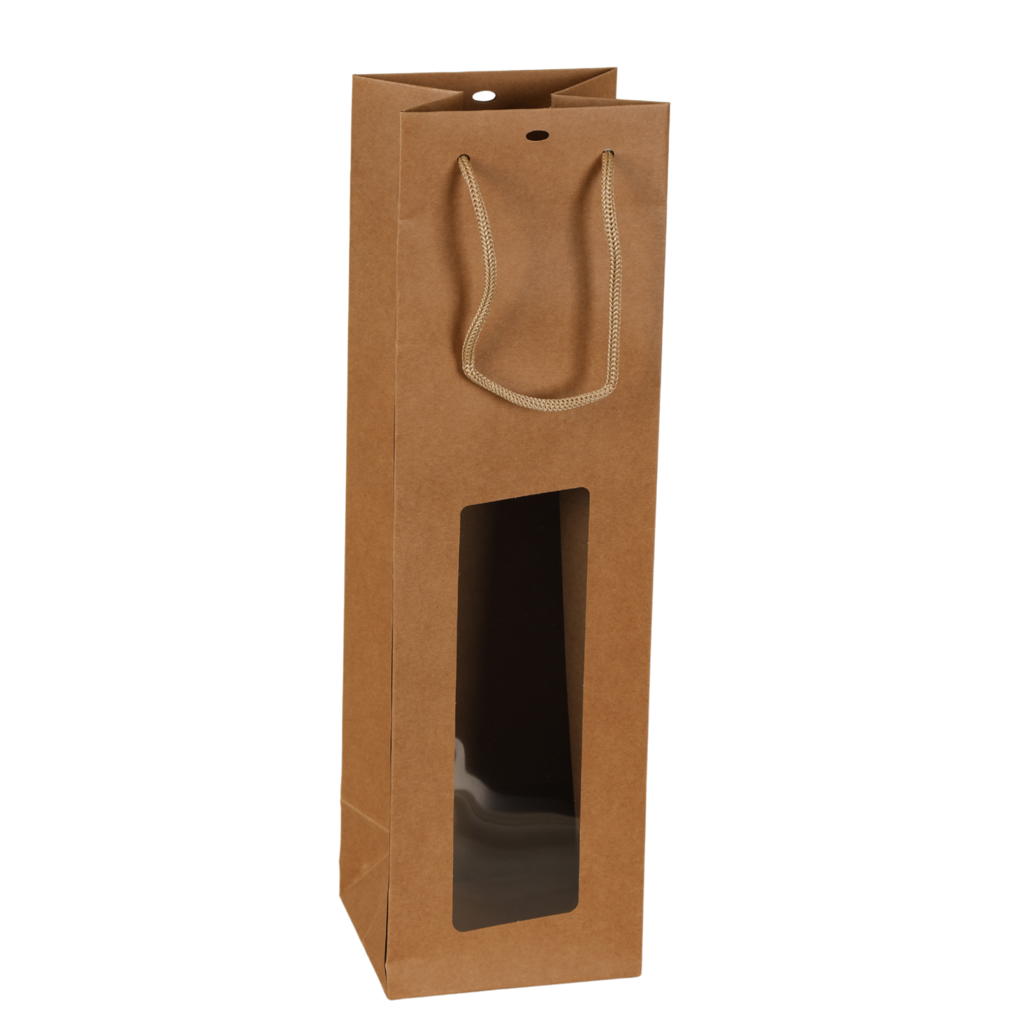 Sac Atlanta papier kraft 1 bouteille fenêtre PVC