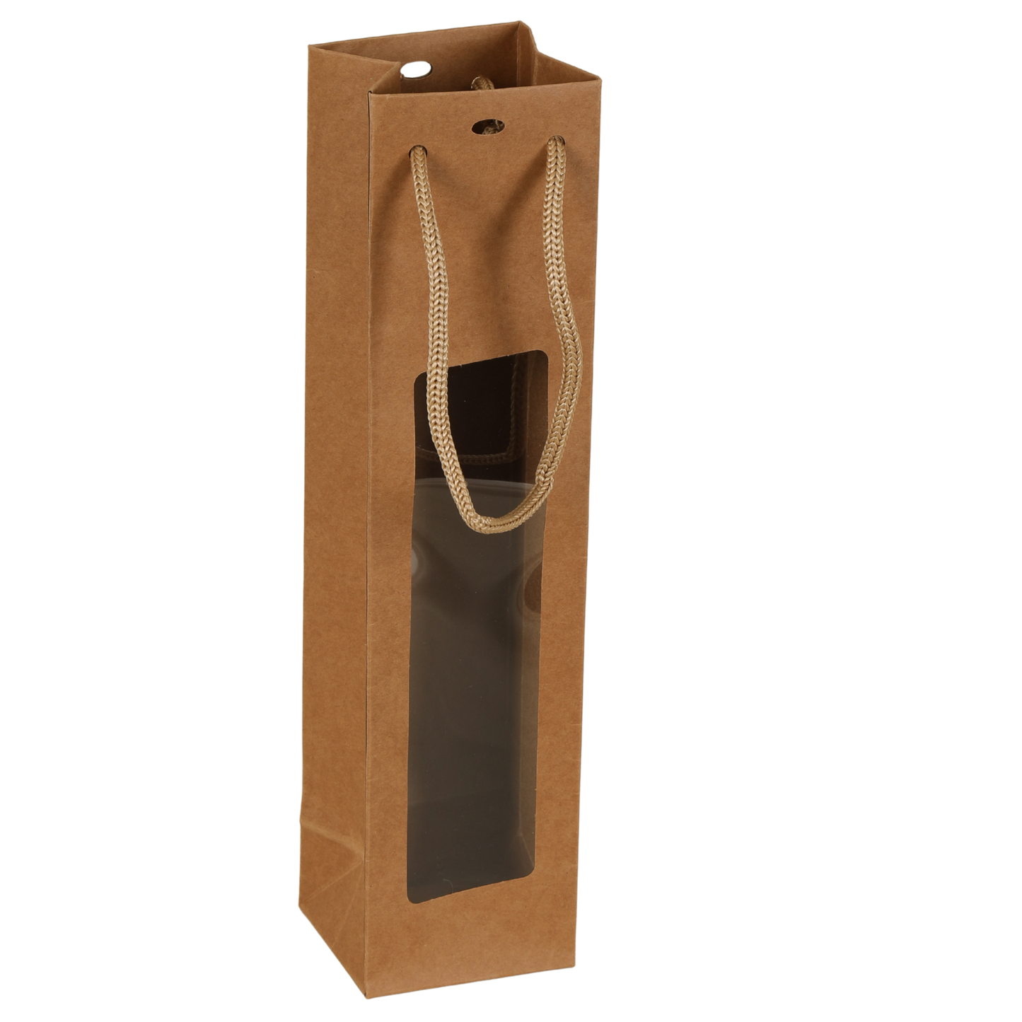 Sac Atlanta papier kraft 1/2 bouteille fenêtre PVC