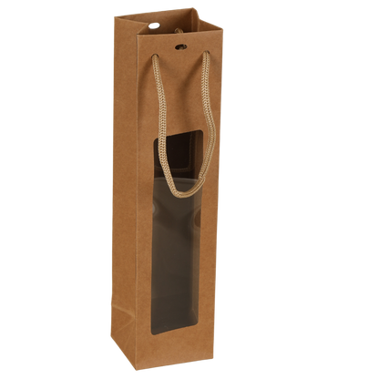 Sac Atlanta papier kraft 1/2 bouteille fenêtre PVC