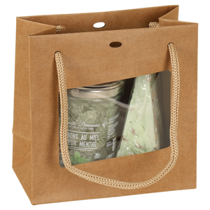 Sac Atlanta papier kraft terroir 15x8x15cm fenêtre PVC