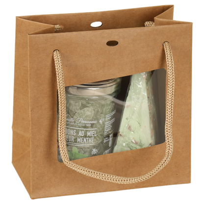 Sac Atlanta papier kraft terroir 15x8x15cm fenêtre PVC