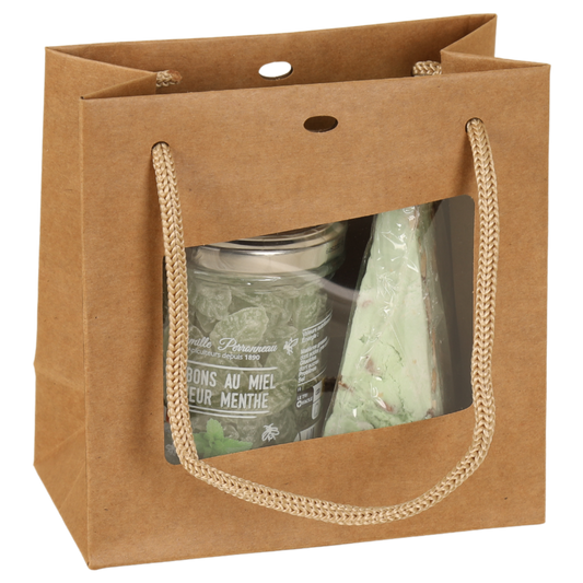 Sac Atlanta papier kraft terroir 15x8x15cm fenêtre PVC