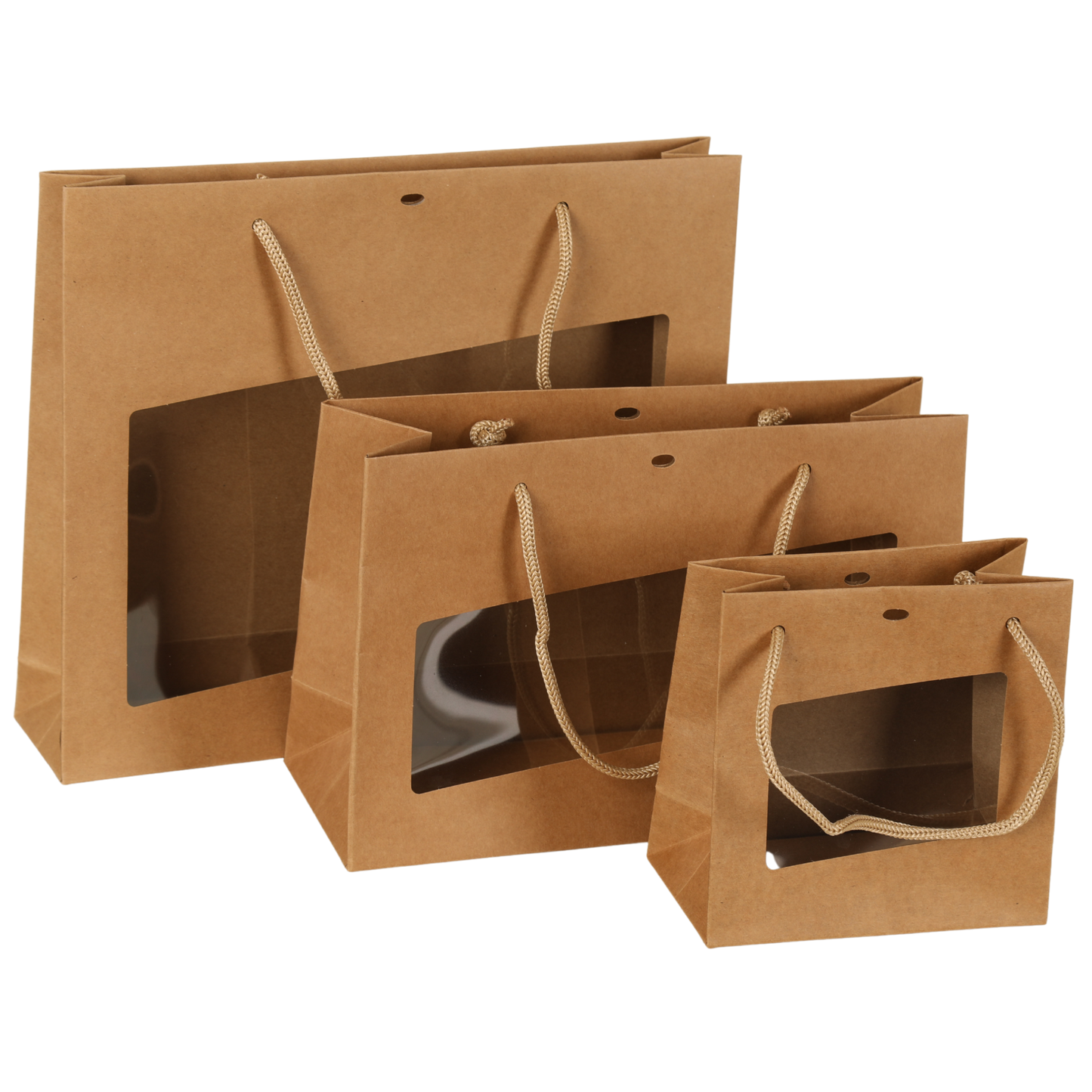 Sac Atlanta papier kraft terroir 28x10x18cm fenêtre PVC