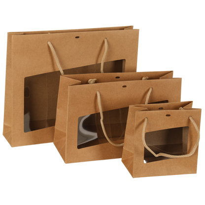 Sac Atlanta papier kraft terroir 28x10x18cm fenêtre PVC