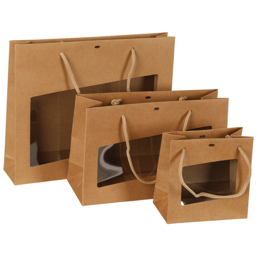 Sac Atlanta papier kraft terroir 28x10x18cm fenêtre PVC
