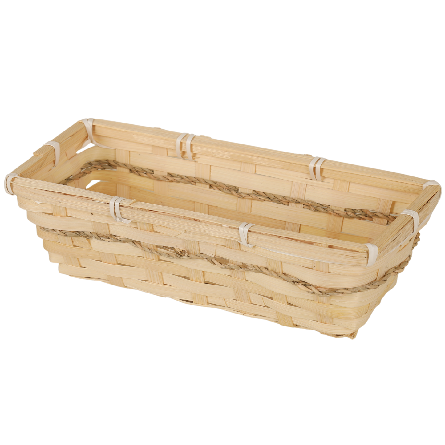 Corbeille Naya bambou naturel rectangle 24x10x7cm