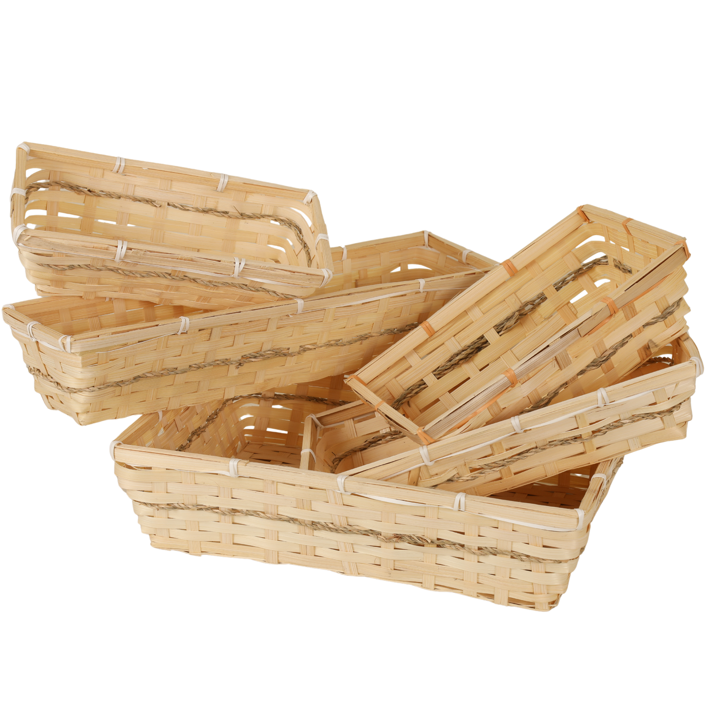 Corbeille Naya bambou naturel rectangle 24x10x7cm