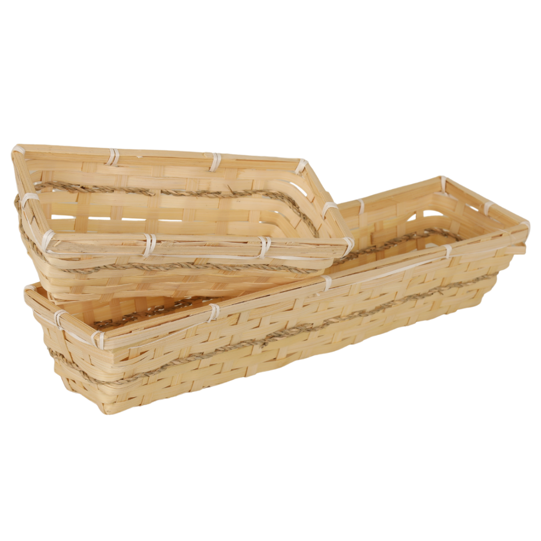 Corbeille Naya bambou naturel rectangle 24x10x7cm
