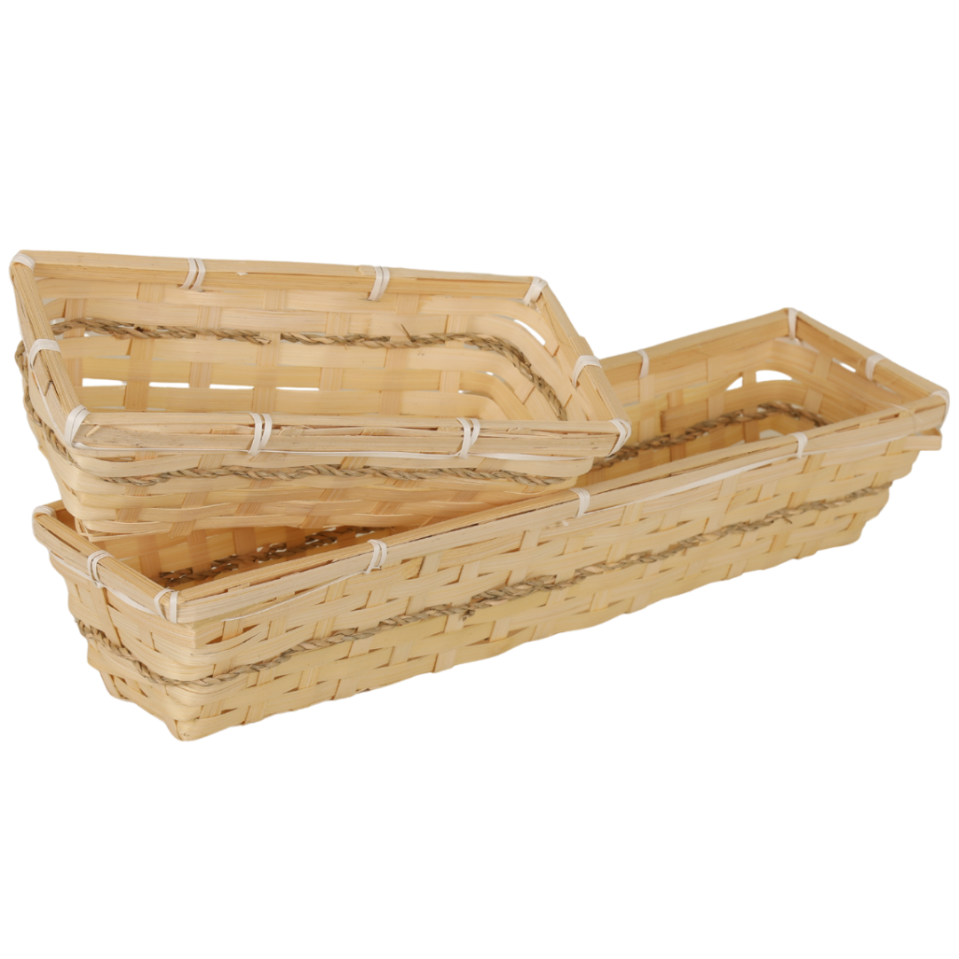 Corbeille Naya bambou naturel rectangle 42x10x8cm