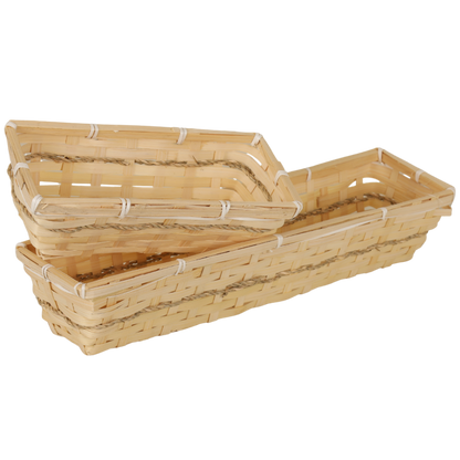 Corbeille Naya bambou naturel rectangle 42x10x8cm