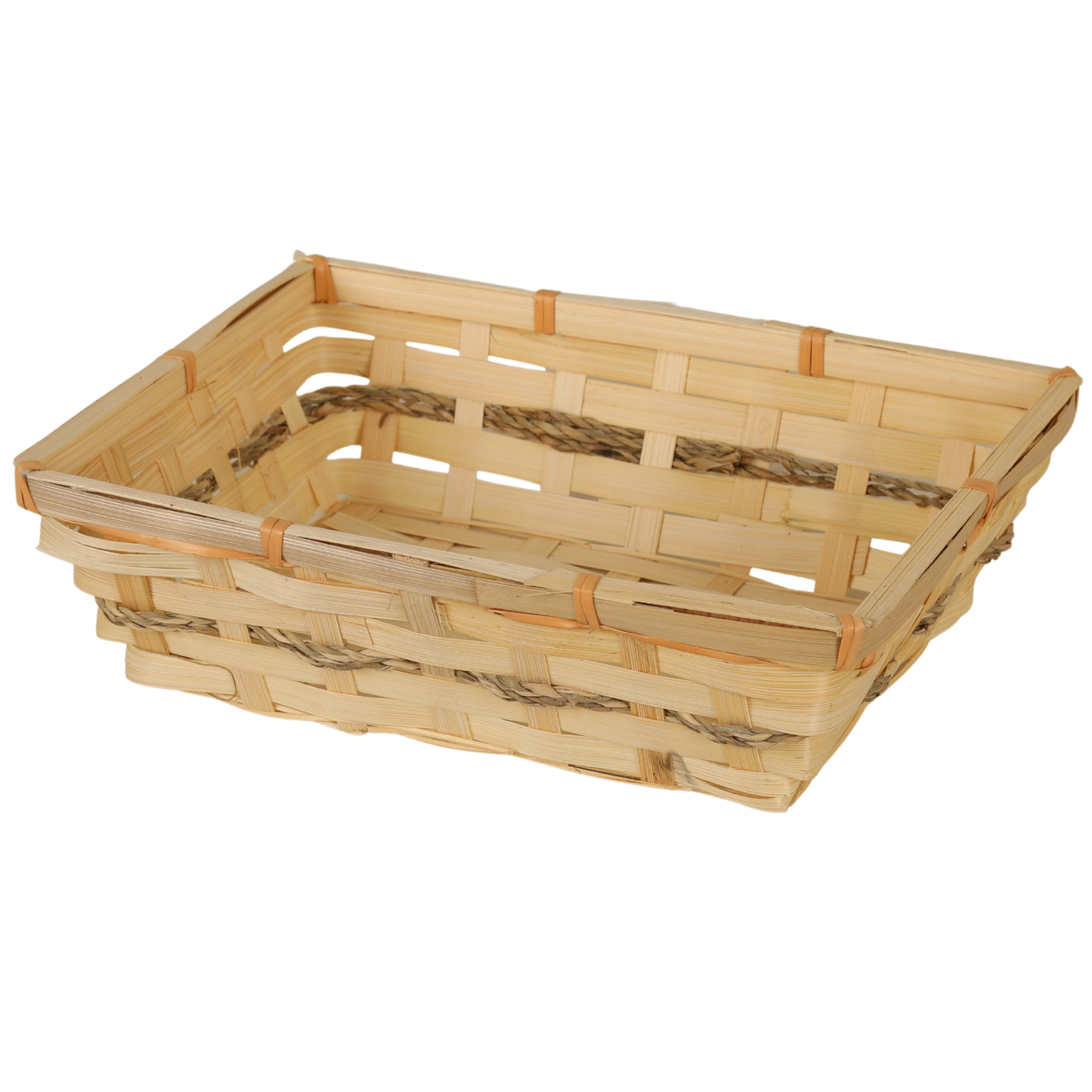 Corbeille Naya bambou naturel rectangle 24x18x7cm