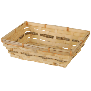 Corbeille Naya bambou naturel rectangle 24x18x7cm