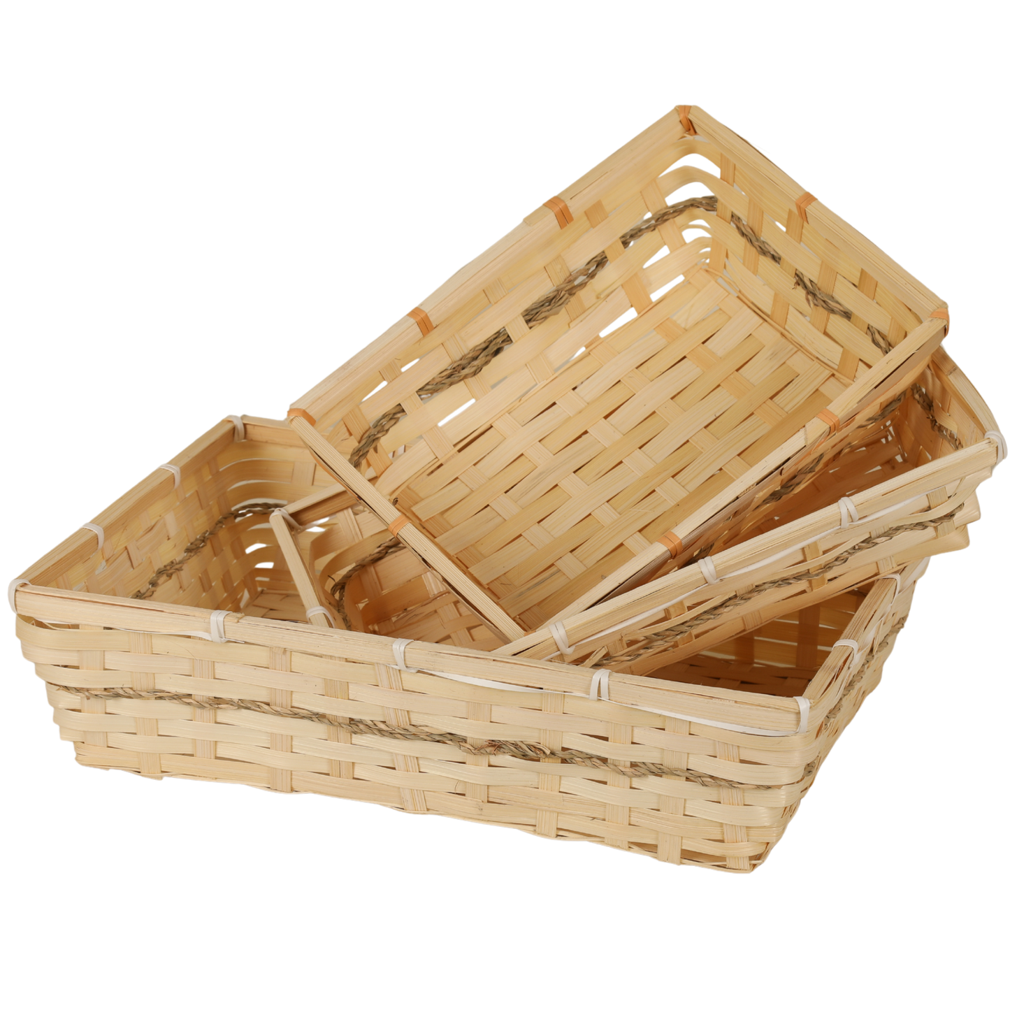 Corbeille Naya bambou naturel rectangle 36x26x8cm