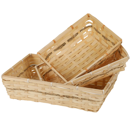 Corbeille Naya bambou naturel rectangle 31x21x7cm
