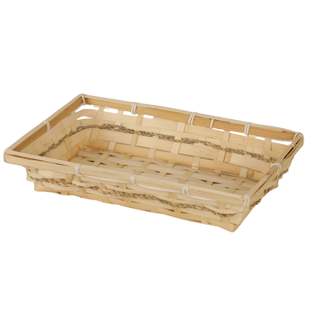 Corbeille Naya bambou naturel rectangle 31x21x7cm