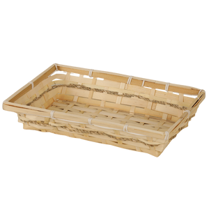 Corbeille Naya bambou naturel rectangle 31x21x7cm