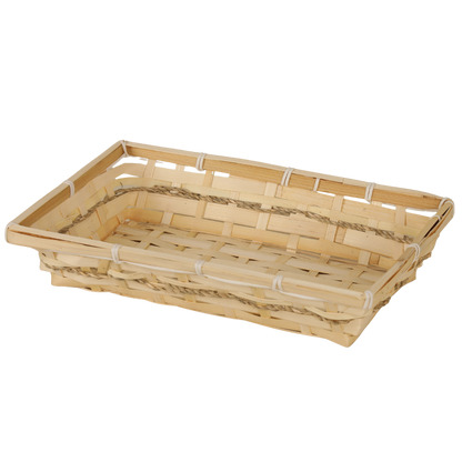 Corbeille Naya bambou naturel rectangle 31x21x7cm