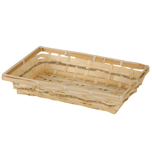 Corbeille Naya bambou naturel rectangle 31x21x7cm